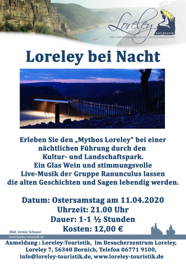 Plakat "Loreley bei Nacht"